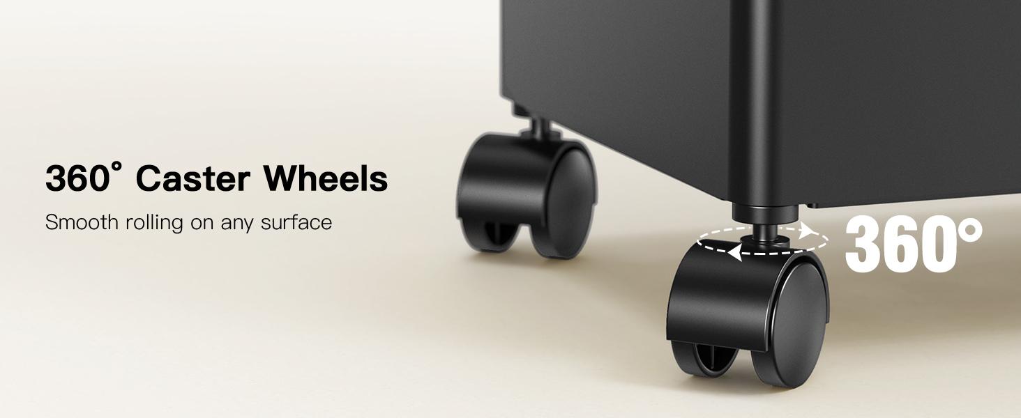 Slim Storage Cart with Wheels - 3 Tier Bathroom Organizers and Storage Cart - Rolling Carts for Bathroom, Kitchen, Narrow Space, Laundry Room,Black