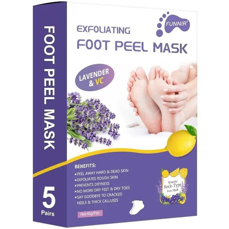 Lavender Exfoliating Foot Mask Peeling, Feet Masks, Natural Skin Care Solution, Gentle Exfoliation for Soft Feet, Ideal for Daily Use, Enhances Foot Health