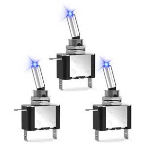Nilight 3PCS Blue LED Toggle Switches 12V 20A 3 Pin 2 Position ON Off SPST Heavy Duty Rocker Switch for Auto Car Marine RV  s Truck Boat Dash
