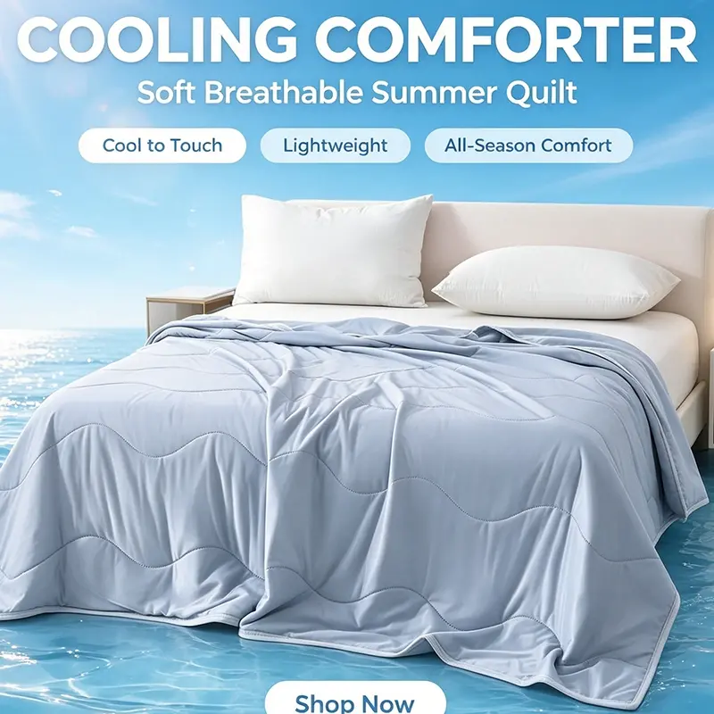 Double Sided Cooling Blanket for Hot Sleepers, Lightweight Summer Quilt No Overheating, Breathable Cool Touch Bed Comforter, Machine Washable Cooling Throw Blanket for Bedroom Couch Travel, Reversible Throw Blanket