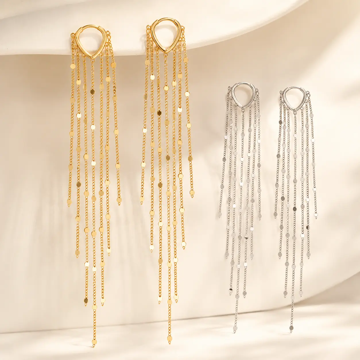 Elegant Layered Chain Drop Earrings for Women, Minimalist Long Tassel Statement Jewelry, Lightweight for Party and Daily Fashion, Birthday, Anniversary, Holiday, Unisex, Dangly Earrings, Casual Trendy Jewelry, Fashion Chic Accessories, Versatile Earrings