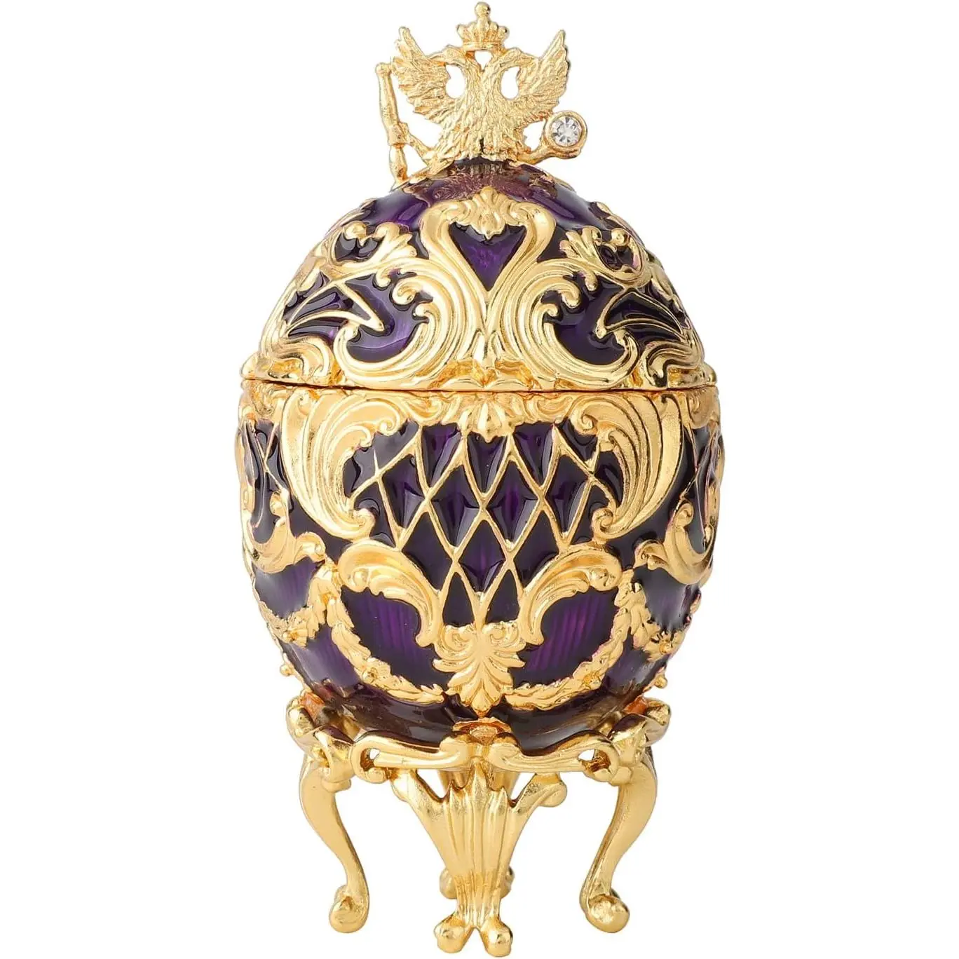 Easter Egg Trinket Boxes Classic Enamel Hand-Painted  Ornaments Metal Craft  for  Decor()