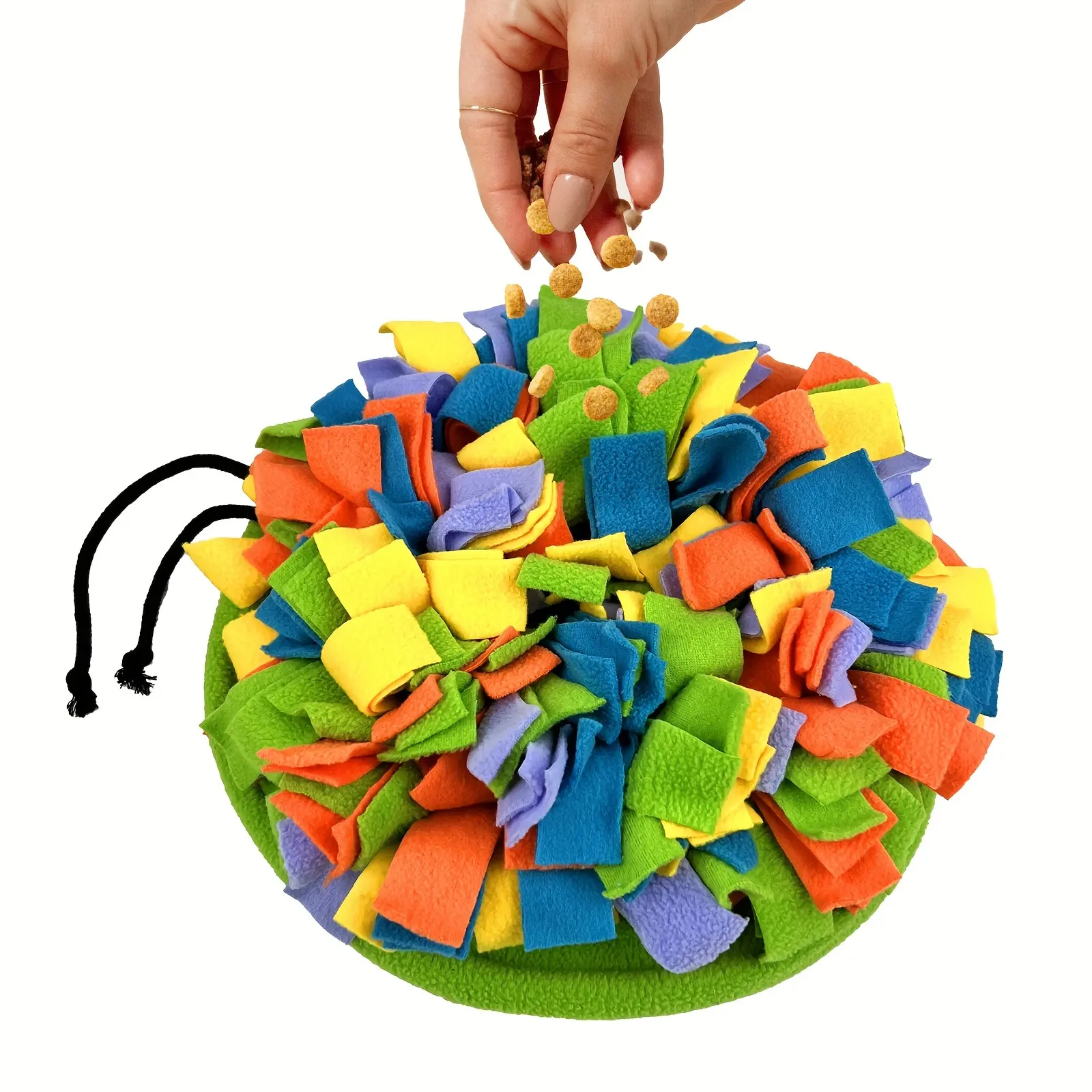 Pet sniffing mat, rainbow-colored scent bag for pets, easy-to-store slow feeder mat for dogs, multi-functional treat-dispensing bowl for scent training, interactive slow feeder and odor training bowl, fun puzzle toys to improve foraging skills.
