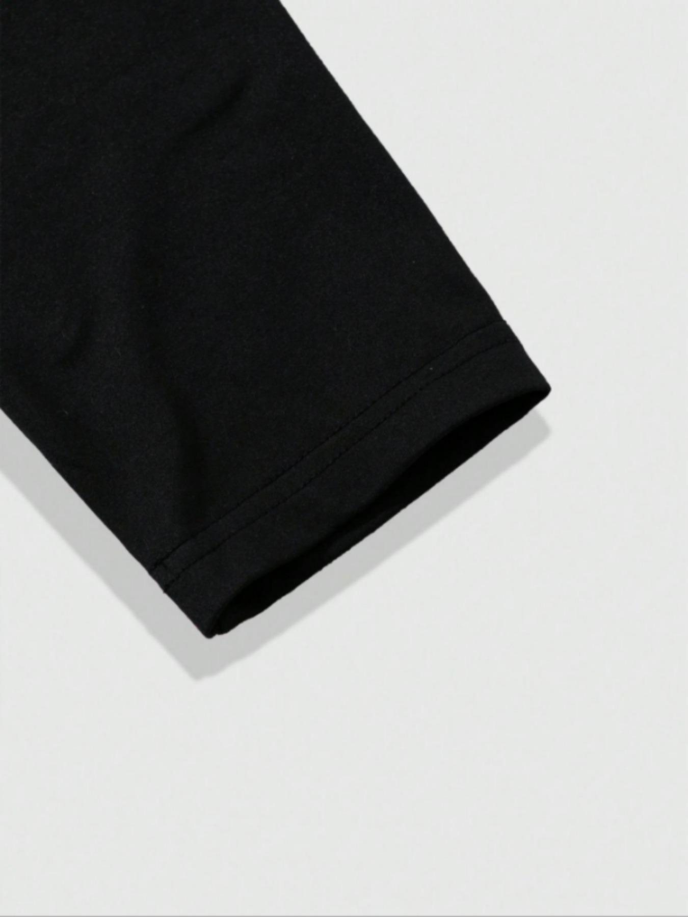 Men's Hooded Long Sleeve T-Shirt + Faux Two-Piece Pants Set, Stylish Casual Fall & Winter, Moderate Fabric, Fitted Style