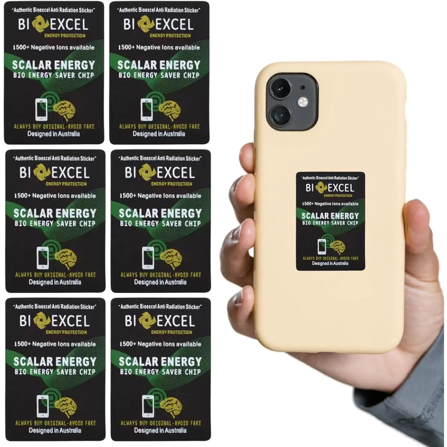 Bodyhealth Chip for Cell Phone, Shung Electromagnetic Blocker for Cell Phone and Neutralize, Shield Cell Phones  Device Waves and Energy, 6 Pack