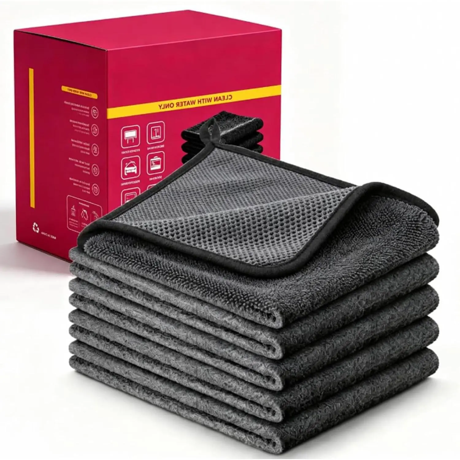 Genie Magic Cloths, Thickened  Lint‑Free Streak‑Free Microfiber Cleaning Wipes, No Water Stains for Kitchen Glass  Windows Bathroom Household Cleaning