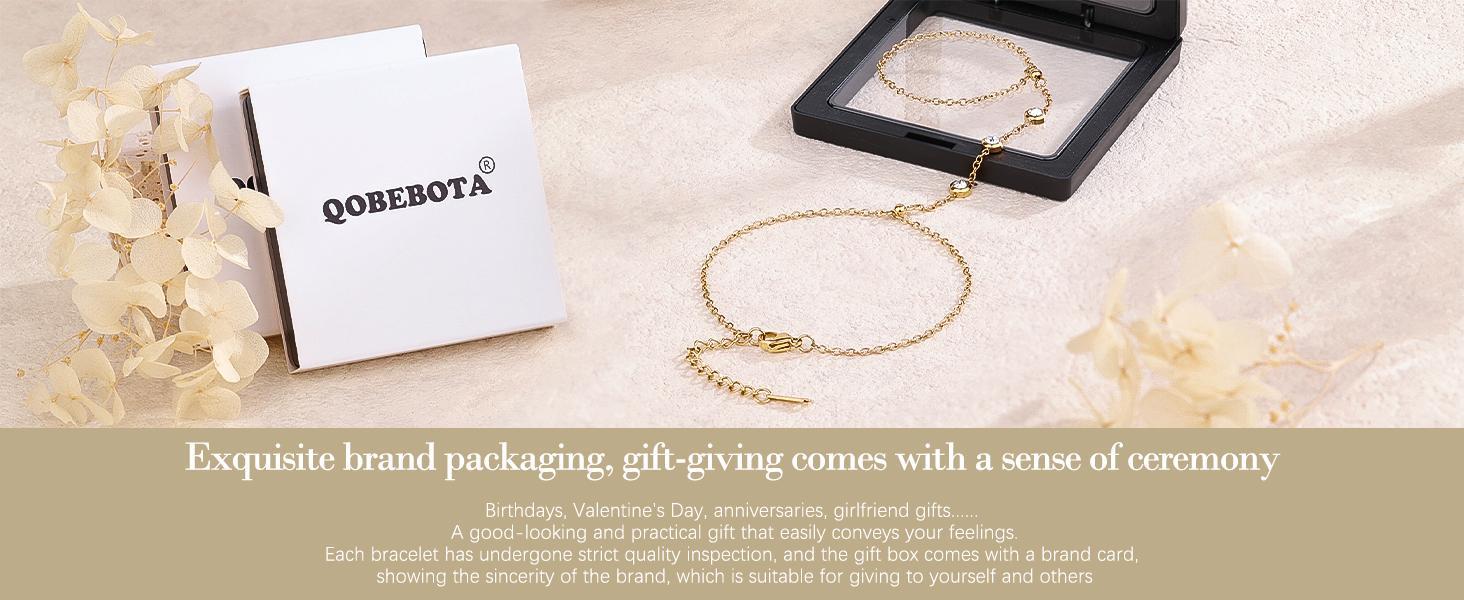 Hand Chain 18K Gold Plated Stainless Steel Non Tarnish Link with Finger Ring Bracelet Stacks Valentines Day Gifts for Her Waterproof Jewelry Gold Handchain Indian Bracelets for Women