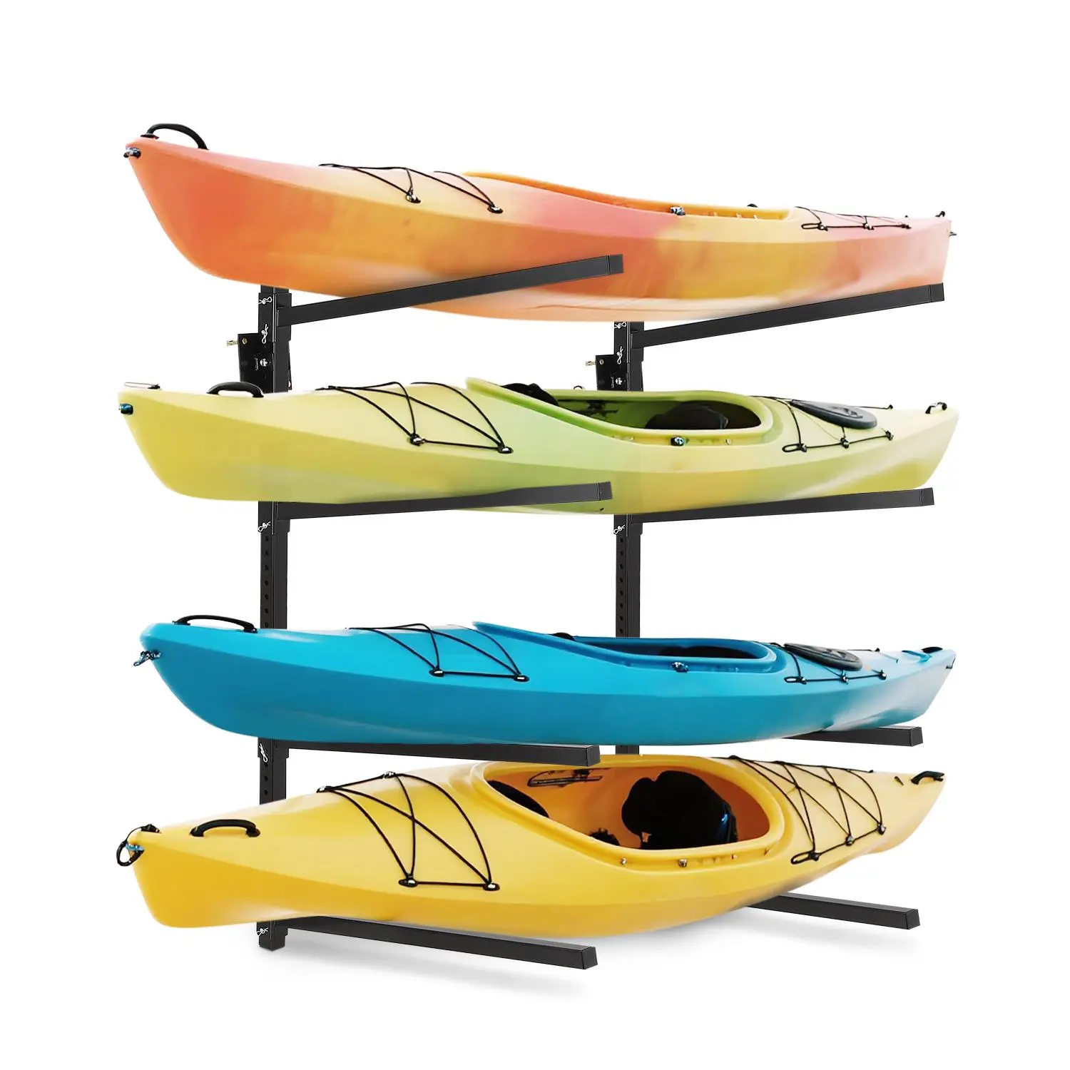 Adjustable Metal Kayak Storage Rack - Wall-Mounted Garage Organizer, Fits Kayaks for Outdoor Use