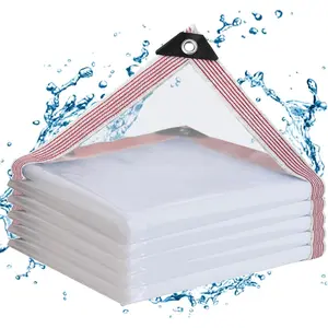 Clear Tarp 8x10 ft Duty Waterproof – Rip-Resistant Reinforced Cover for,, Roof, Pool