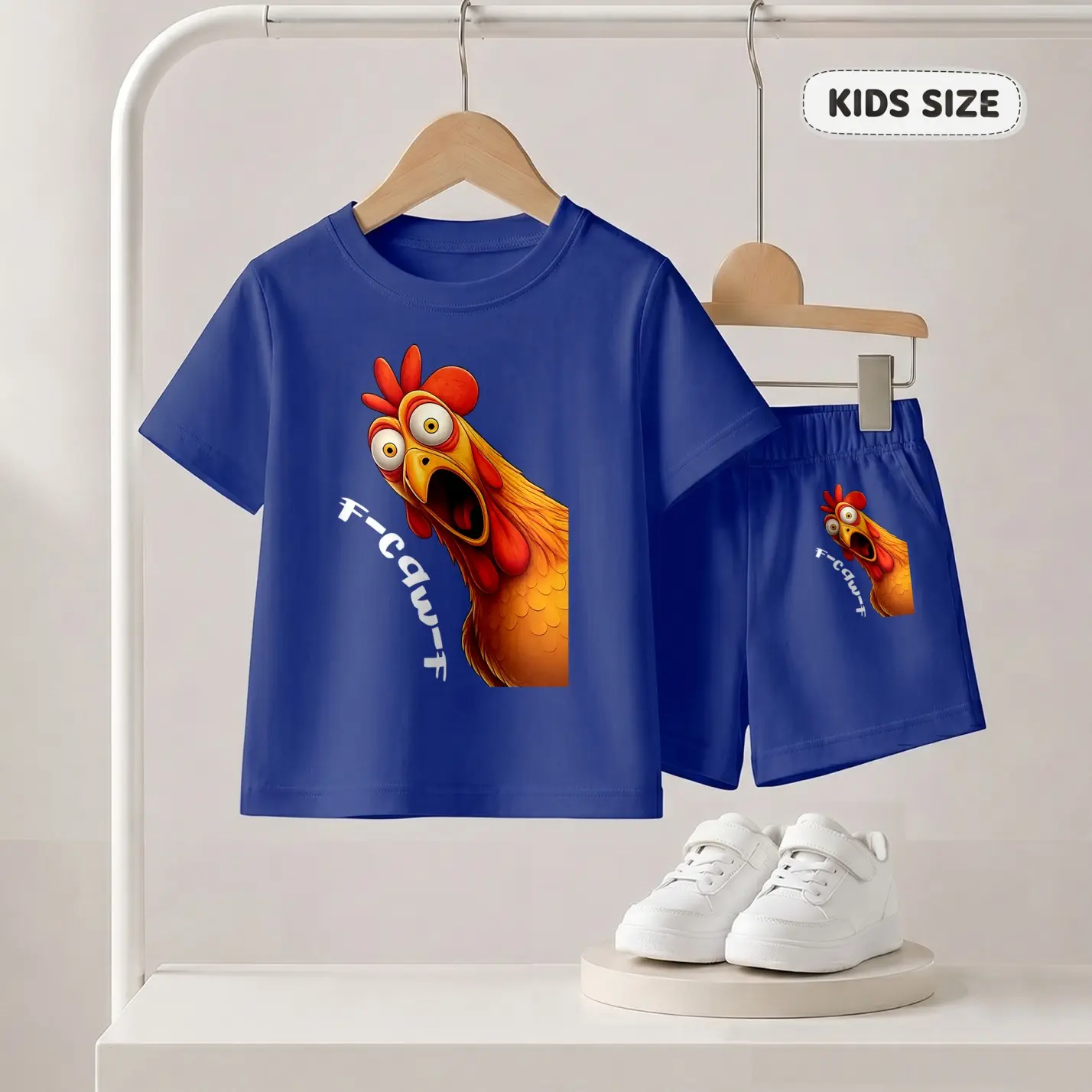 Adorable Toddler Summer Clothing Set, Kids Short Sleeve Shirt and Shorts 2 Piece Matching Outfit with Cute Cartoon Chicken Design, Soft Breathable Fabric, Stylish Casual Clothes for Boys and Girls, Perfect for Summer Days, Play Dates,