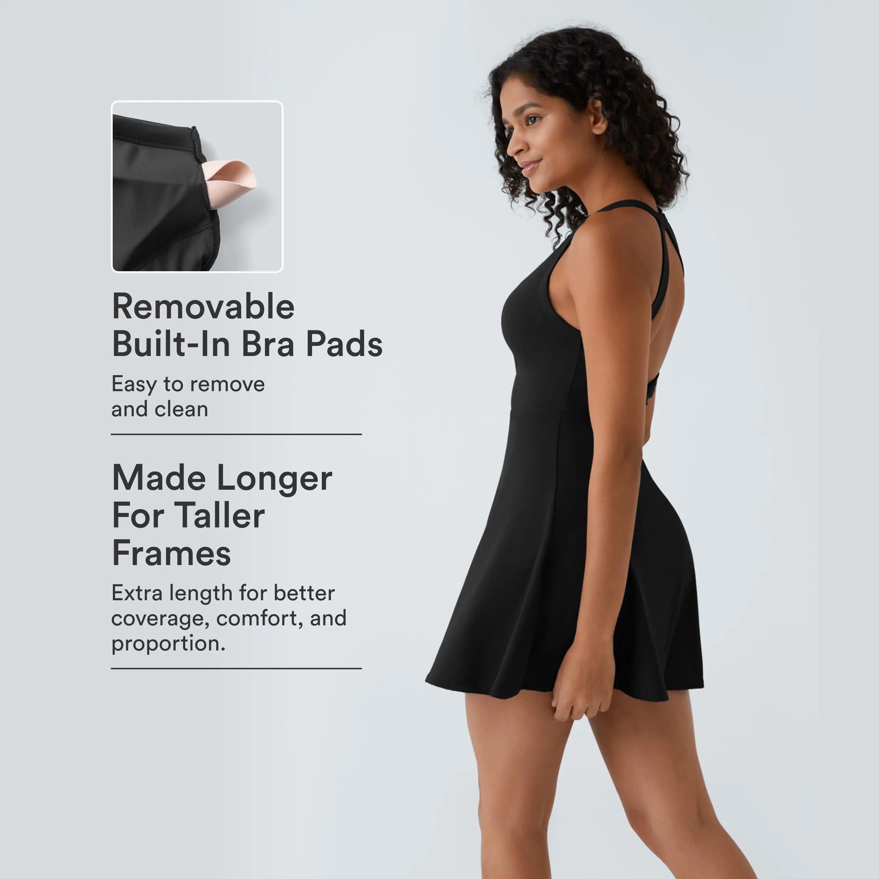 Halara Backless Twisted Flare Mini Dance Active Dress-Longer Length