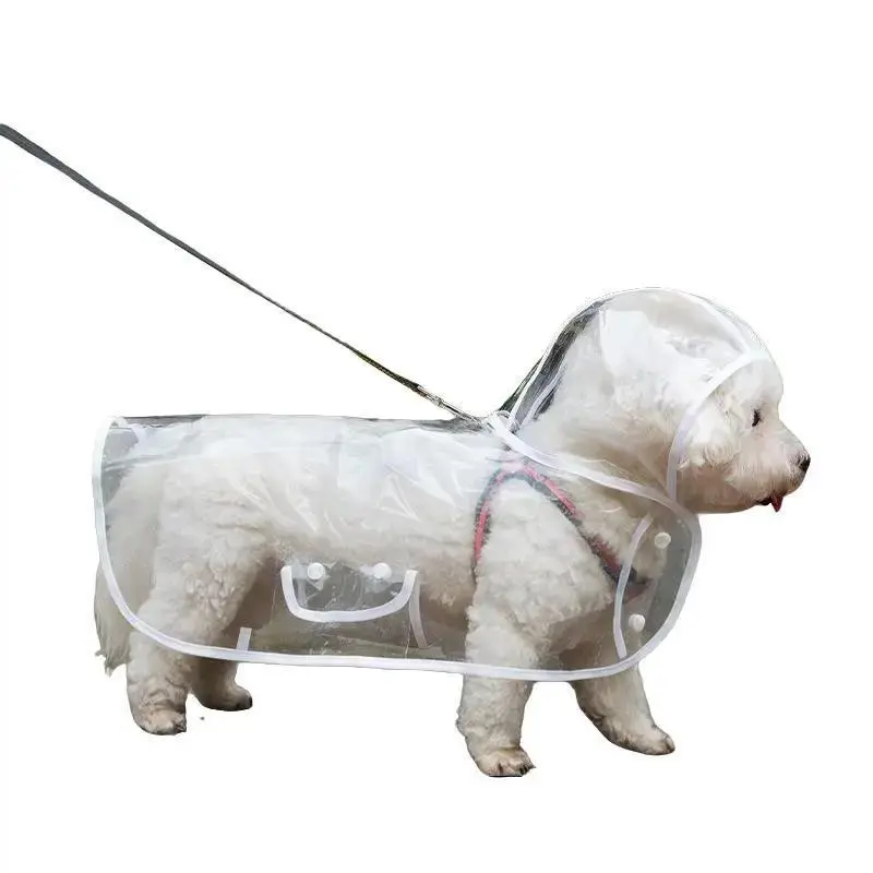 Transparent PVC-TPU Dog Raincoat, Full Waterproof Button-Up Design Coat, Lightweight Outdoor Apparel for Small-Medium Dogs, Bad Weather Travel Essential, Blocks Rain Splashes and Moisture, Easy to Wipe Clean