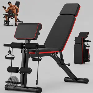 Adjustable Weight Bench with Leg Extension and Preacher Pad- Foldable Workout Bench Press for Home Gym, Banco Para Hacer Ejercicio Incline Decline Sit up Workout Equment