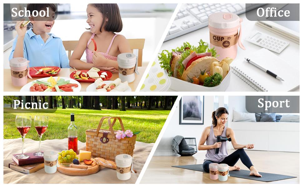 SITAKEYFMHK Tired of cold breakfasts?These 2PCS wheat straw soup cups hold 300ml, are safe for the microwave, and come with handy spoons.Lightweight and leak-resistant, great for porridge, soup, and snacks on outdoor trips or workdays🥣