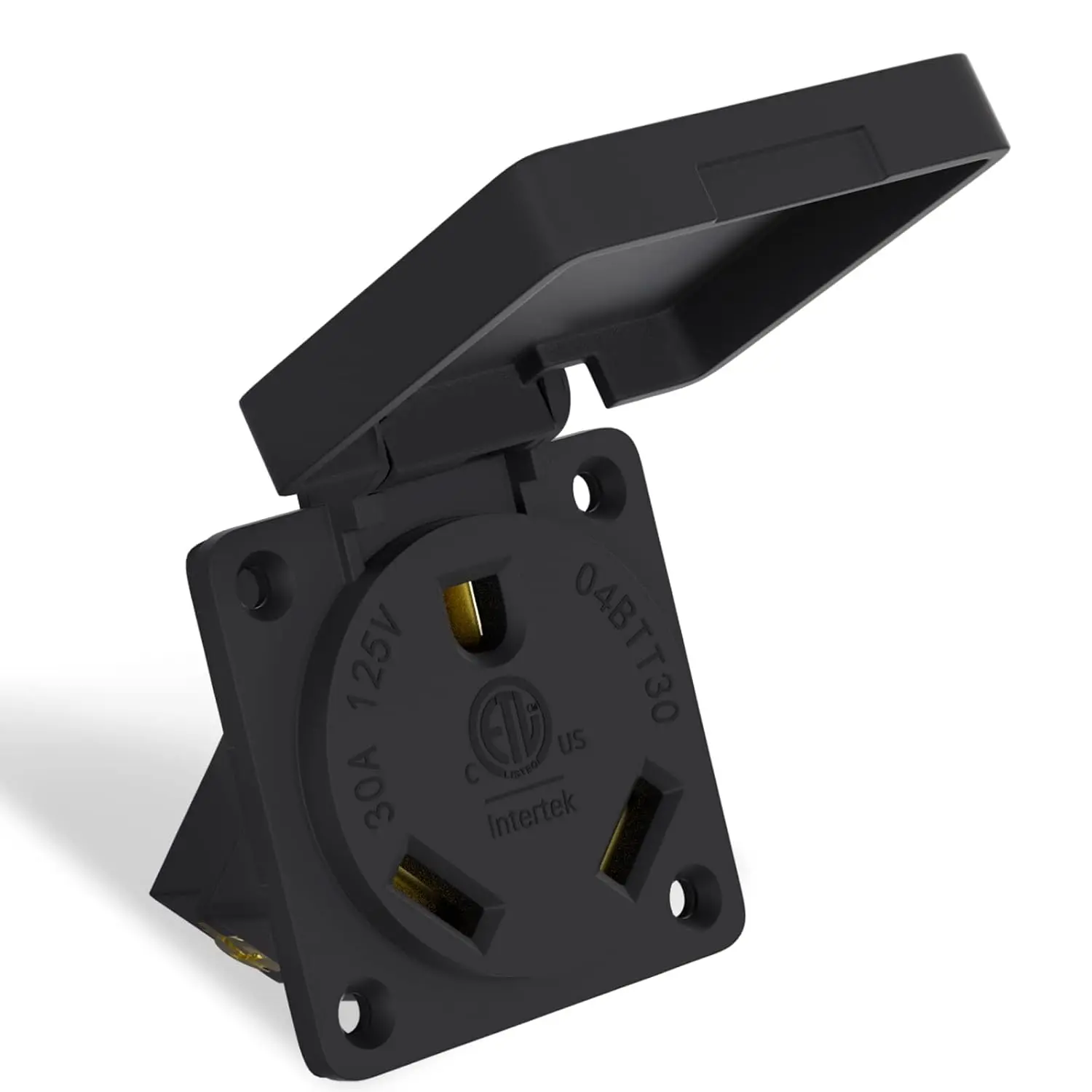 30Amp RV/EV Power Outlet NEMA TT-30R with Cover, 125/250Volt 2 Pole 3Wire, Weatherproof,  and  Proof for Outdoor Use, ETL Listed