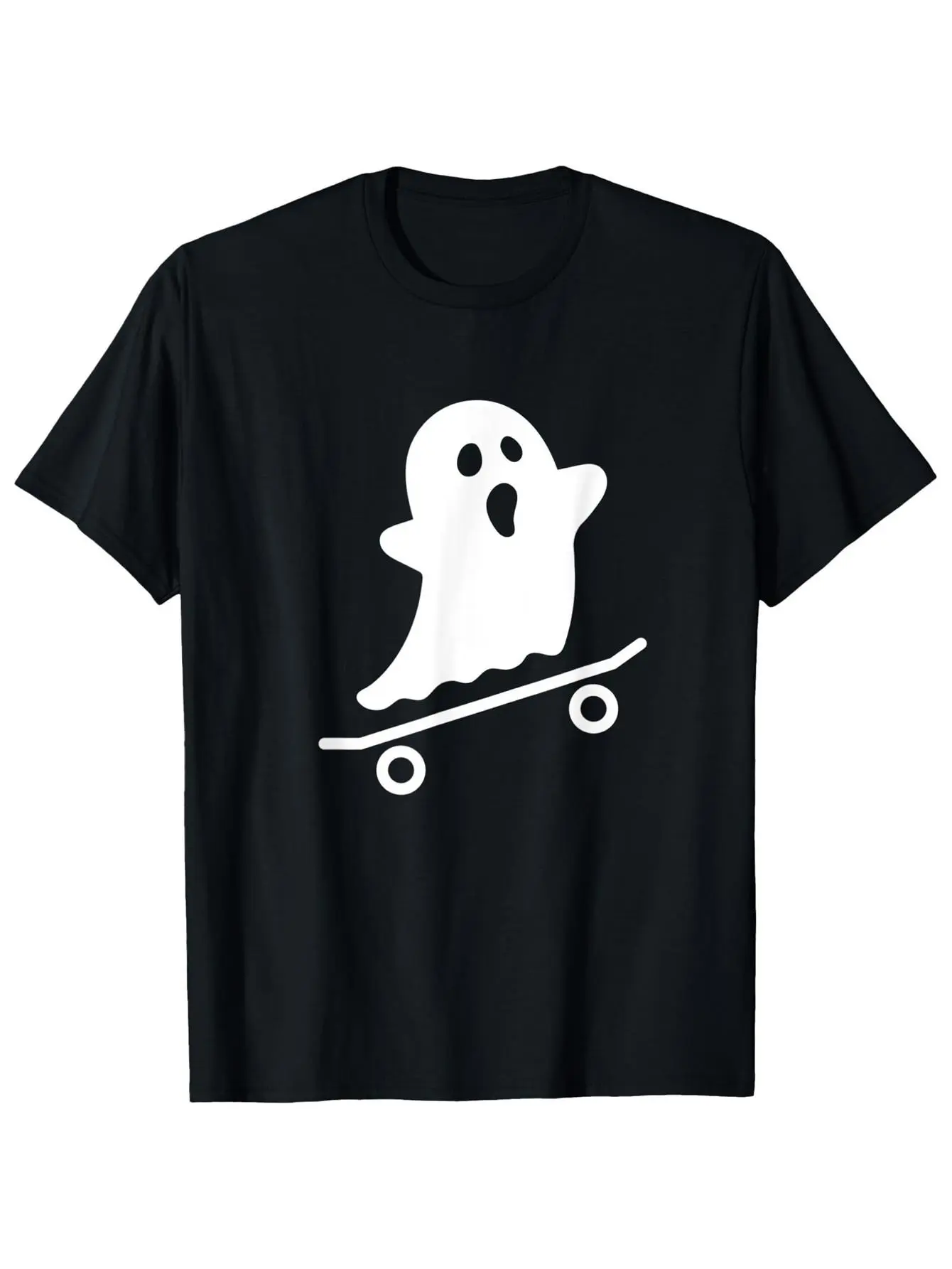 Men's Black Skateboard Pattern T, White Skateboard Desin- Casual Short-sleeve Crew Neck, Suitable Skate Parks, Music Events, and Casual Attire