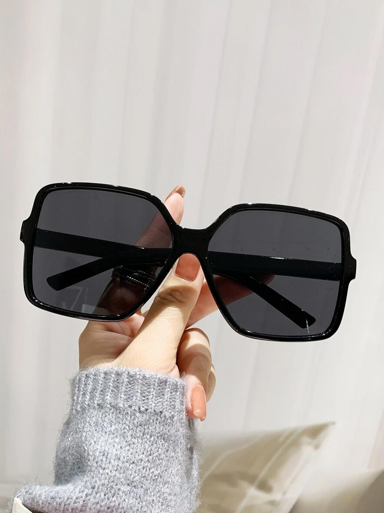 Casual Stylish Geometric Large-frame Gradient Decorative Eyeglasses, Perfect for Men and Women, Suitable for Summer Travel and Photography