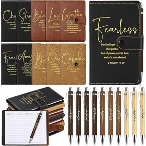 40 count Fathers Day Christian  Bulk Prayer Leather Journal Religious Inspirational Scripture Notebooks with  Verse Pens for Church Women Men Graduation (Dark Brown,Light Brown,Black)