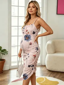 Printed maternity dress, summer dress, nightgown, casual wear, camisole dress, loungewear and casual maternity clothes, Maternity Clothing, Pregnancy Clothes, Pregnancy Outfits