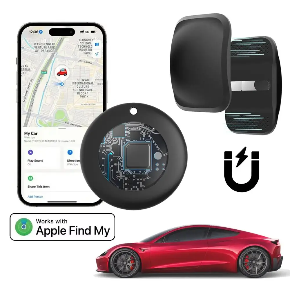 GPS Tracker for Vehicles With Hidden Magnetic Case, Car Tracker, Tracking Devices for Cars Hidden, Real-Time GPS Tracking for Kids, Car, Pets, No Monthly Fee, Works with Apple Find My
