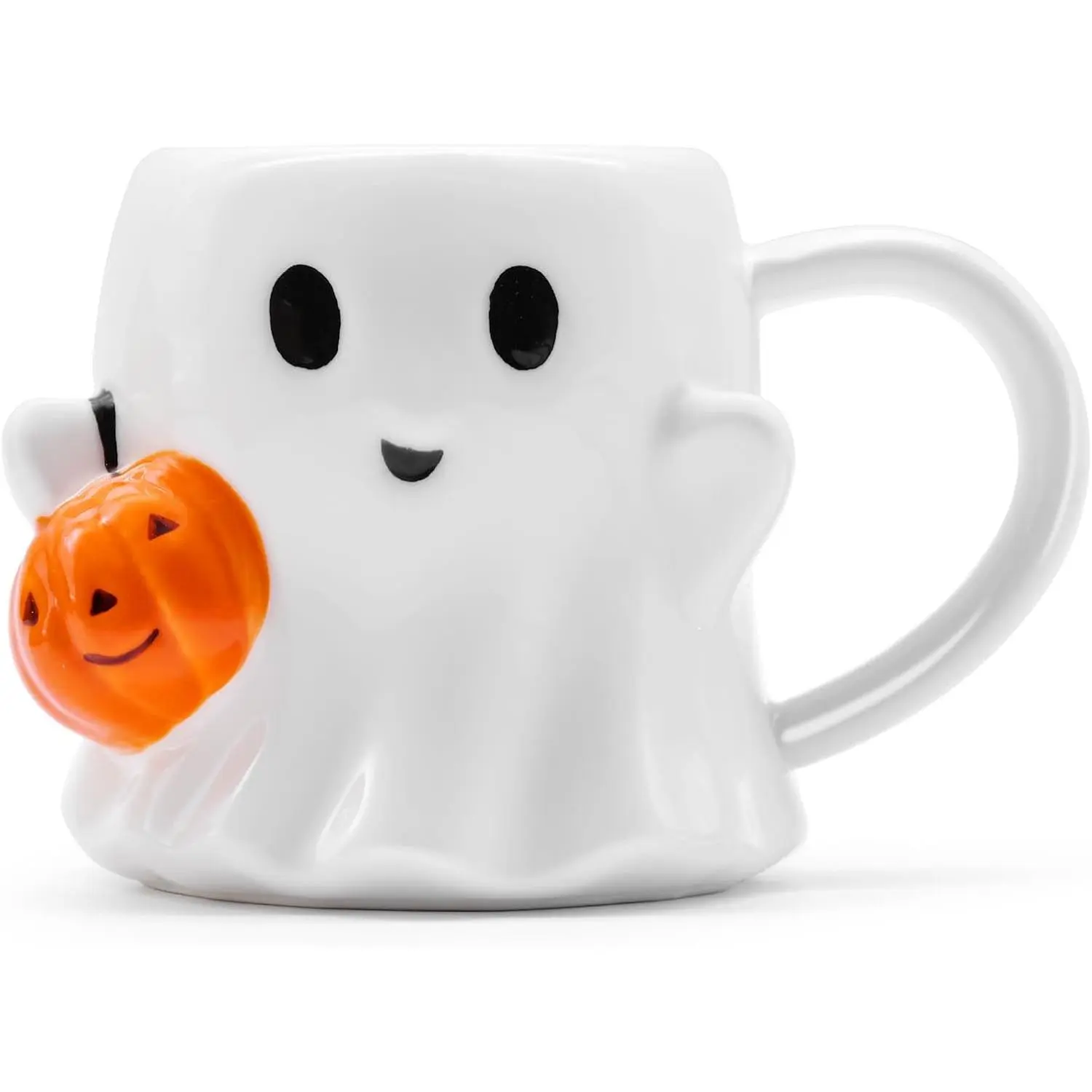 20oz Sturdy Ceramic Halloween Mug - Cute Pumpkin-Decorated, Handle-Equipped Holiday Cute Cup, Reusable Washable Microwave-Safe Coffee Mug, Large Kitchenware Drinkware Gift for Adults, Novelty