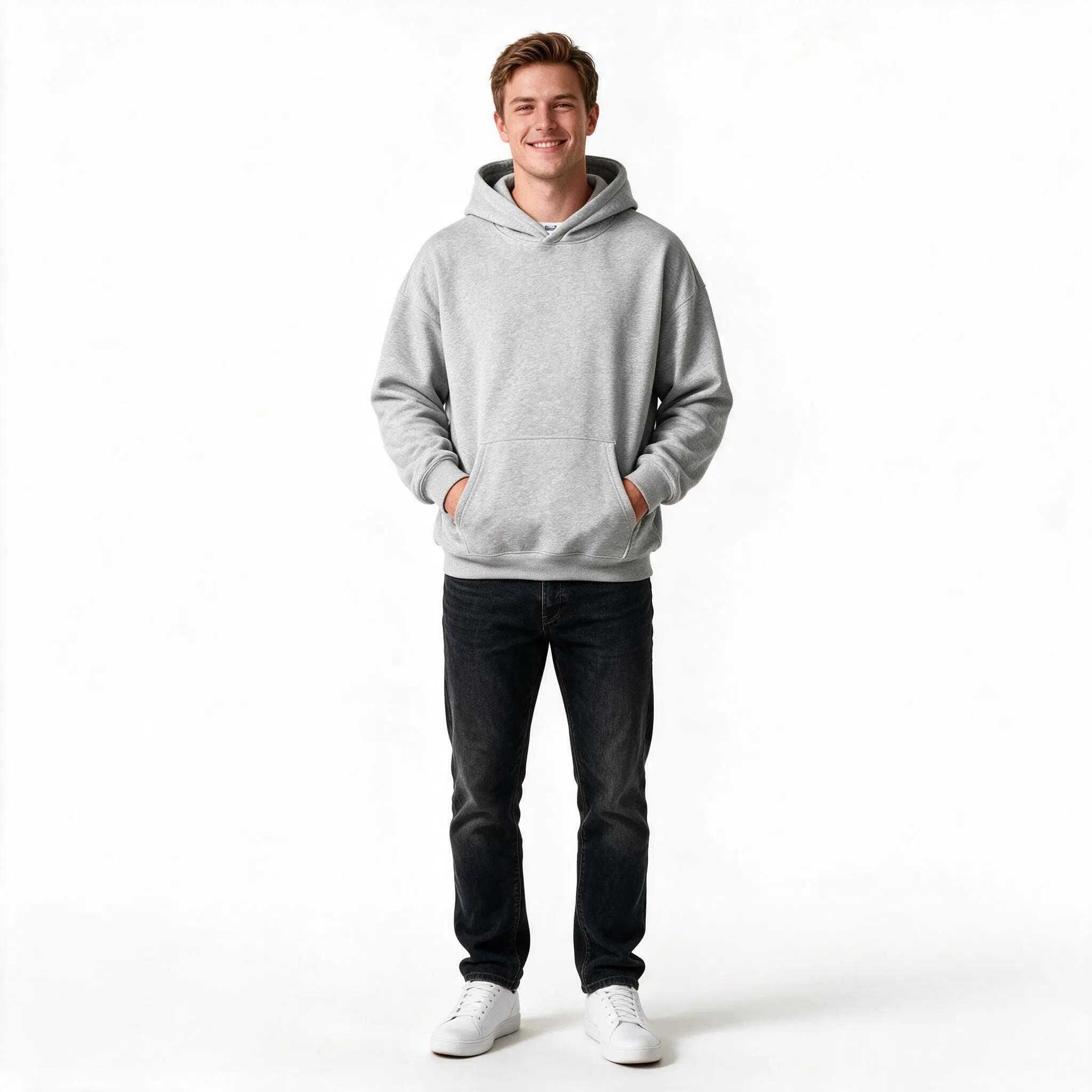 RaidyBoer Heavy Fleece Lined Oversized Hoodie for Men Women, Pullover Sweatshirt with Pockets, Streetwear Casual, Plus Size