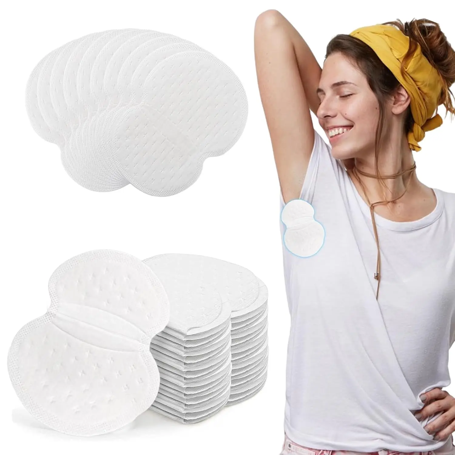 Underarm Sweat Pads, [60 Packs] Armpit Sweat Pads, Disposable Sweat Pads for Women Men, Comfortable Unflavored