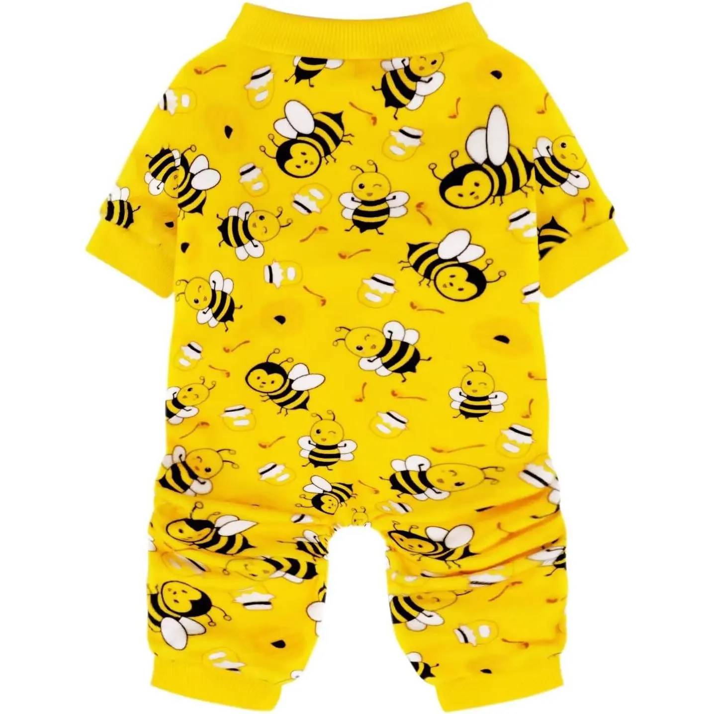 Dog Pajamas Onesie: Comfortable Four-Legged Apparel for Small, Medium, & Large Dogs, Polyester Material for Comfort, Wrinkle Resistance, Moisture Wicking, Stretchiness Cute Bee M