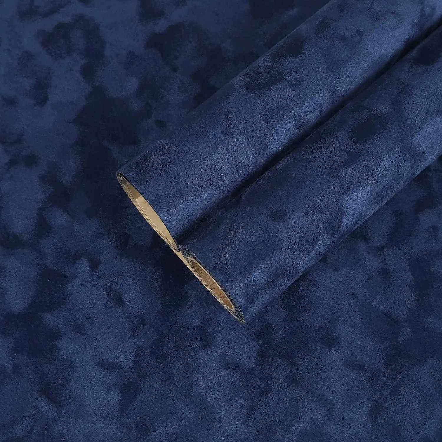 12"x100" Self Adhesive  Drawer Liner Soft  Flock Contact Paper Dark Blue Removable Adhesive Thick Felt Sheets for  Box Dresser Cabinet Shelf Liner Blue  Wallpaper