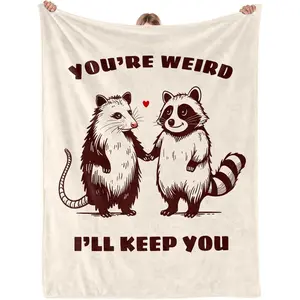 Best Friend Birthday Gifts for Women Friendship, Friendship Gifts for Best Friend Women, Cozy Best Friends Throw Blanket, Cute Raccoon and Opossum Blanket