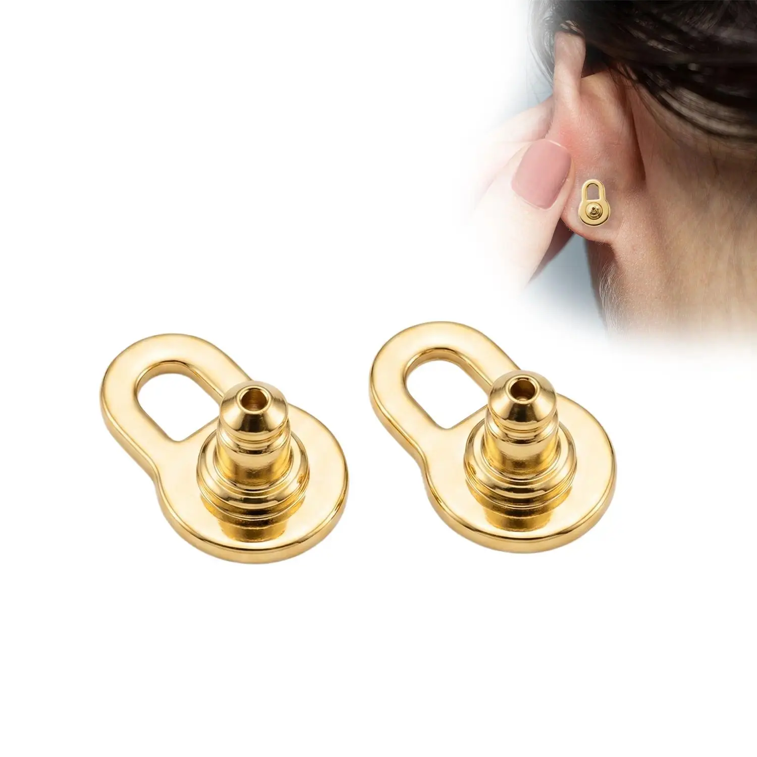 2 Pack Plated Lobe Lifters For Women Heavy Earrings, 8MM Hypoallergenic Adjustable Earring Backs, Support Accessory To Prevent Stretched And Droopy Ear Lobes For Daily Jewelry Wear#SummerVibes