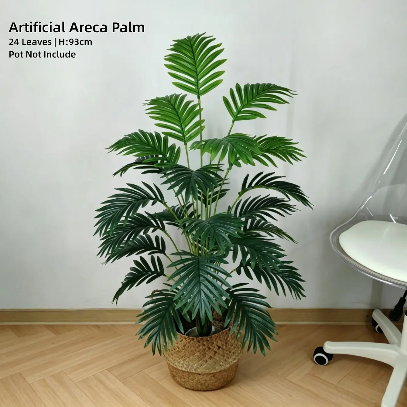 Realistic Potted Palm Tree, Artificial Palm Trees, 24 Realistic Leaves, No Watering Artificial Tropical Plant, Living Room Indoor Home Decor, Decorative Artificial Plants