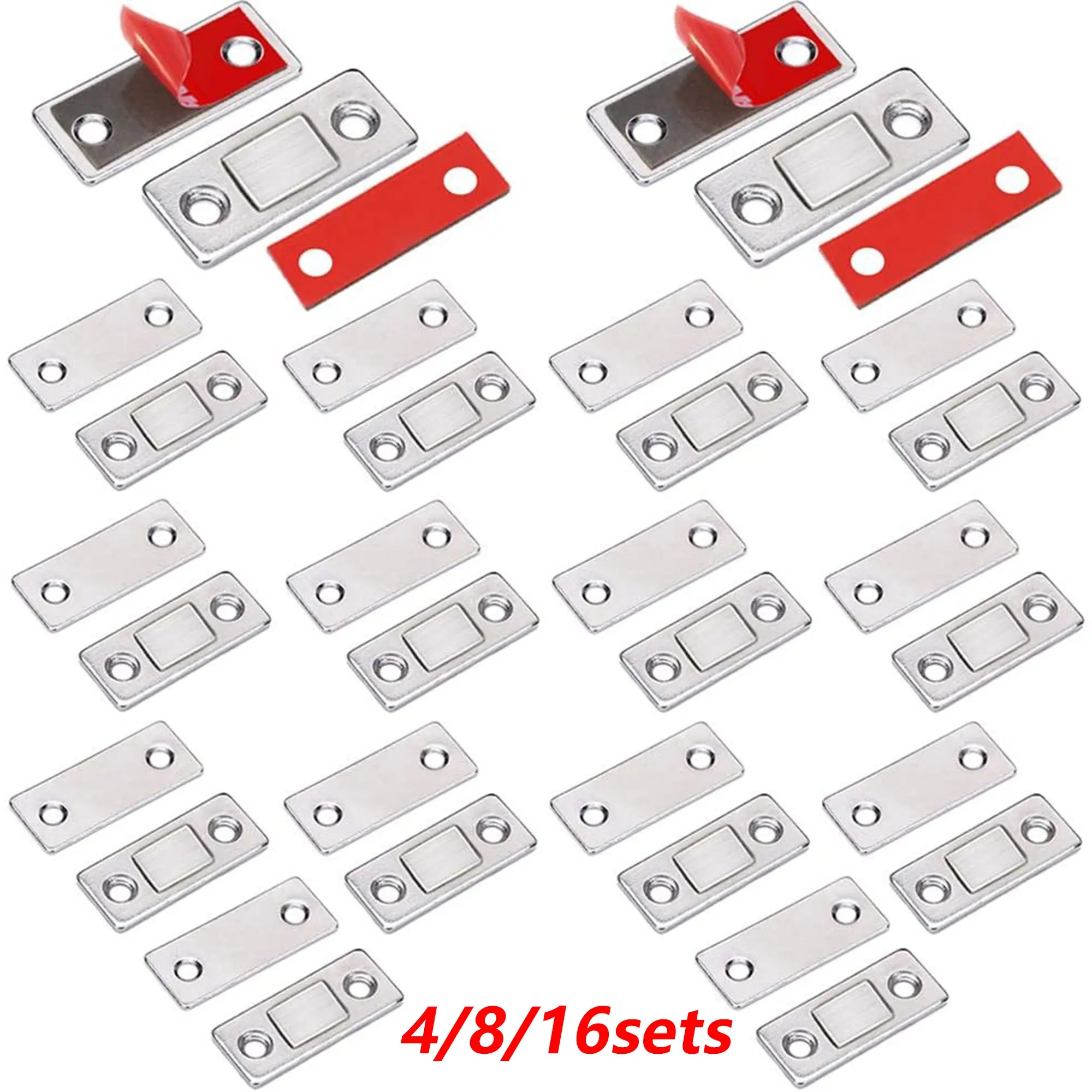 Ultra-Thin Cabinet Door Magnetic Latch, Drawer Magnetic Closure, Kitchen Cupboard Door Magnet, Magnetic Door Catch with Screws, Door Hardware, Secure Latch Closure