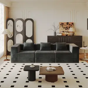 ARCH Modular Sectional Couch Boneless Sofa with Deep Seat High Density Memory Foam Compression Sofa for Living Room Bedroom Apartment No Assembly Required Grey 3 Seat, Living Room Furniture for Apartment, Lounge, Family Room, Office and Home Seating