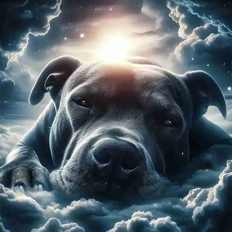 5D DIY Diamond Painting Kit Pitbull Dog Clouds Starry Sky Heavenly Animal Portrait Art Full Round & Square Drill Rhinestone Mosaic Cross Stitch Handmade Wall Art Home Decor Gift