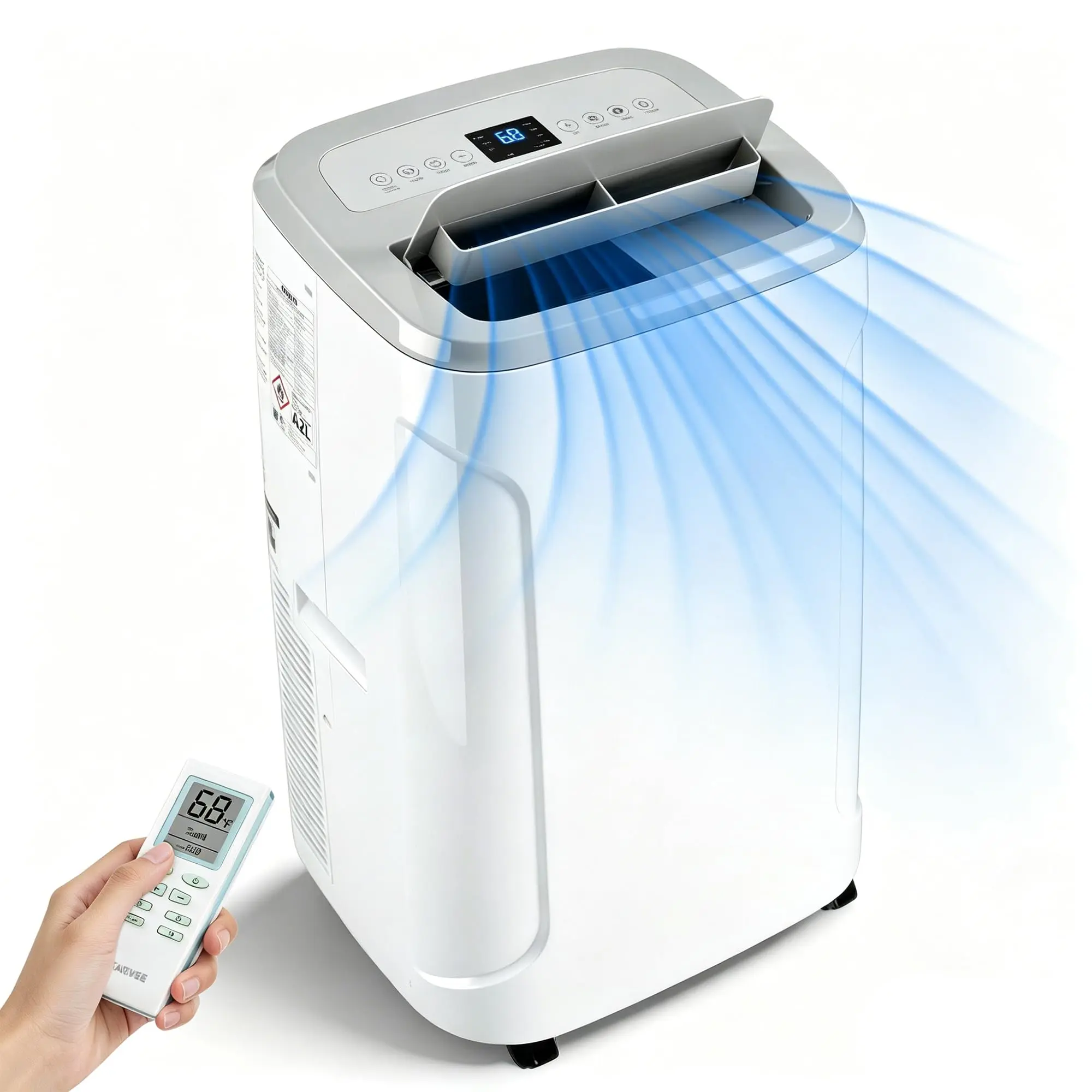 Portable 4-in-1 Smart Air Conditioner-Heater, 12000 BTU, WiFi Enabled, Remote Control, Efficient & Quiet Cooling Heating, Easy Mobility, User-Friendly Operation, for 450 Sq.Ft Rooms, Ideal for Home Office