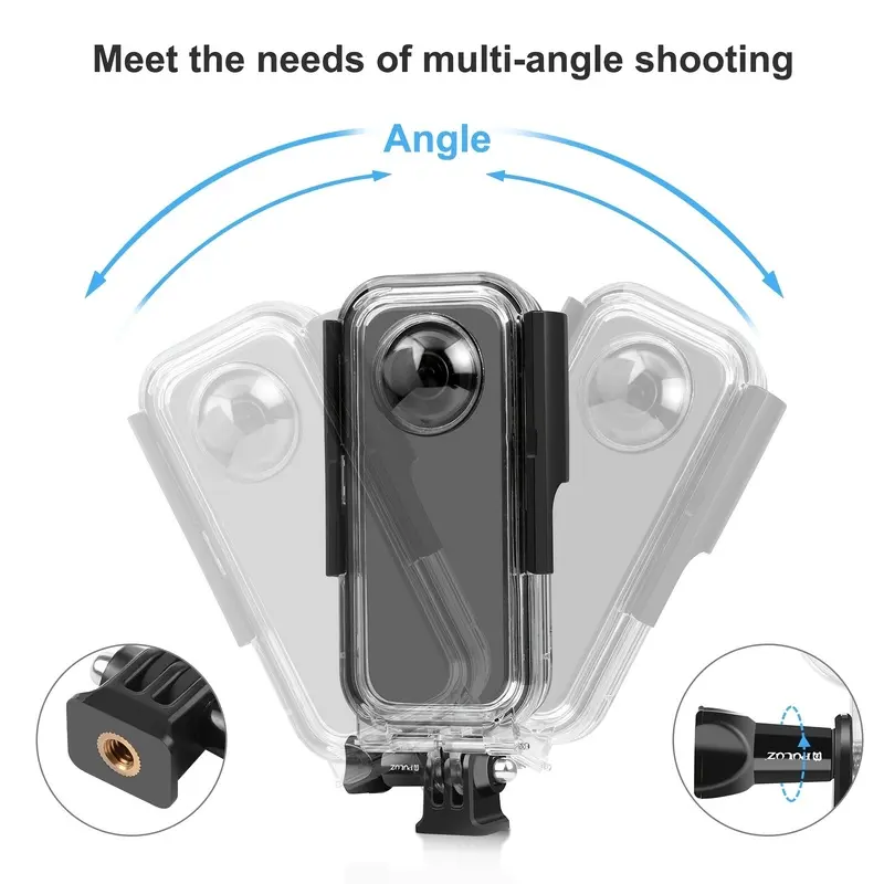 Professional 30M 98FT Dive Housing Case for Insta360 X3 Camera Waterproof Underwater Shell with Spherical Optical Lens Double Lock Design and Silicone Lens Cap Perfect for Scuba Diving Snorkeling and Water Sports