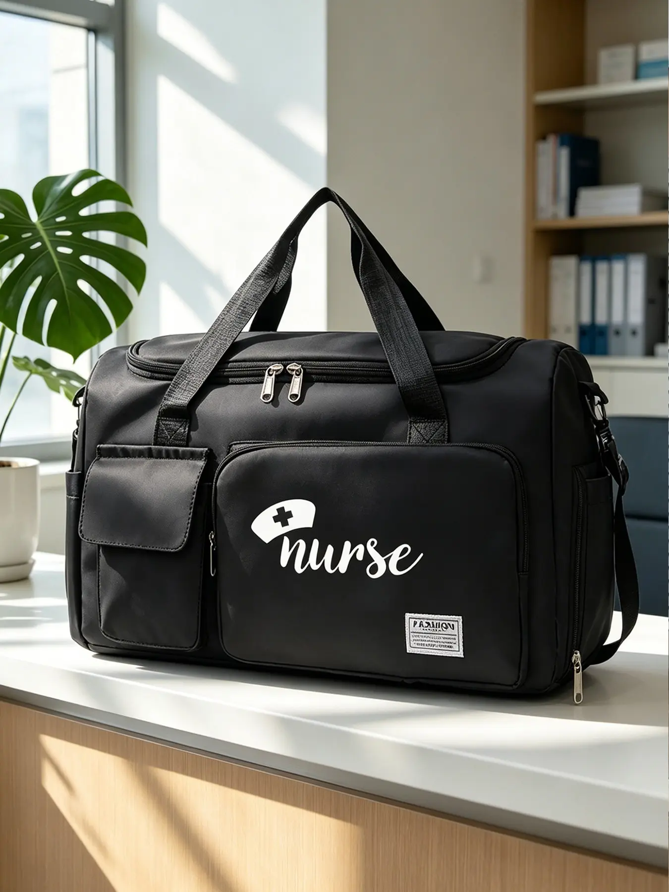 Nurse Hat Print Nurse Bag, Adjustable Crossbody Bag with Top Handle, Large Capacity, Lightweight, Multifunctional, Perfect Gift for Healthcare Workers