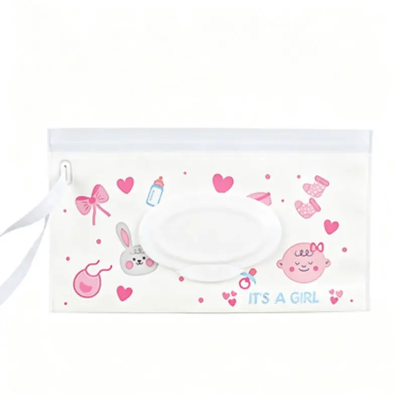 2pc Baby Infant Wipes Storage Bag, Portable Reusable Travel Wipes Dispenser, Holds Wipes, Paper Towels, Masks, Convenient and Durable
