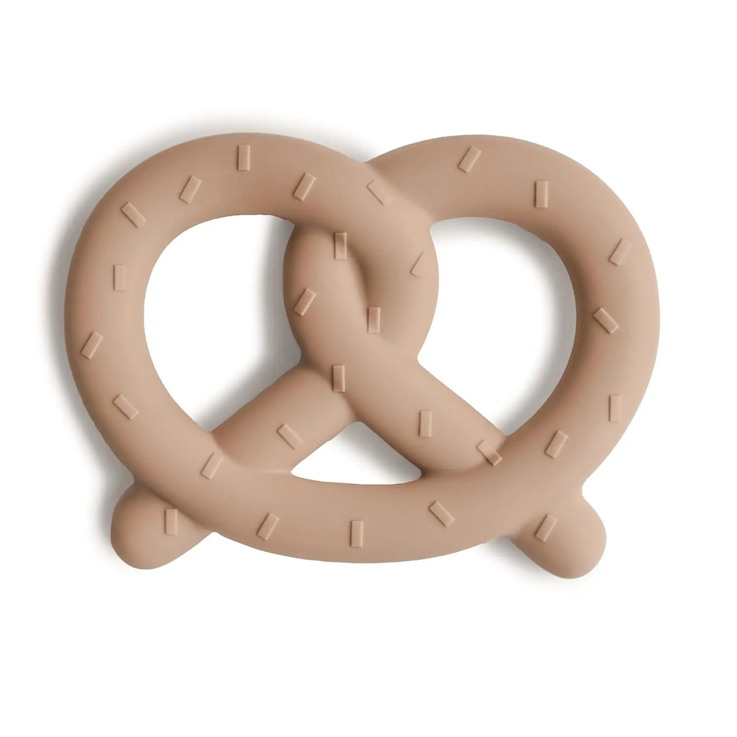 mushie Silicone Baby Teether Toy - Pretzel Shape, Prop 65 Safe for Teeth Relief
