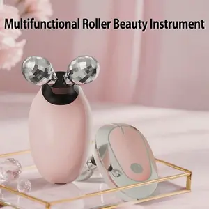 Microcurrent roller massage device, EMS facial massage instrument, home introduction device, double ball device, beauty device, slimming face device. A perfect gift for women.