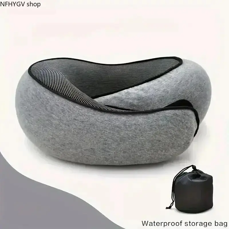 U-Shaped Ergonomic Travel Neck Pillow, Memory Foam Head Support Cushion With Washable Outer Cover, Portable Travel Accessory For Women Airplane Flights Car Rides Long Distance Road Trip Daily Rest Casual Activity Styling Use