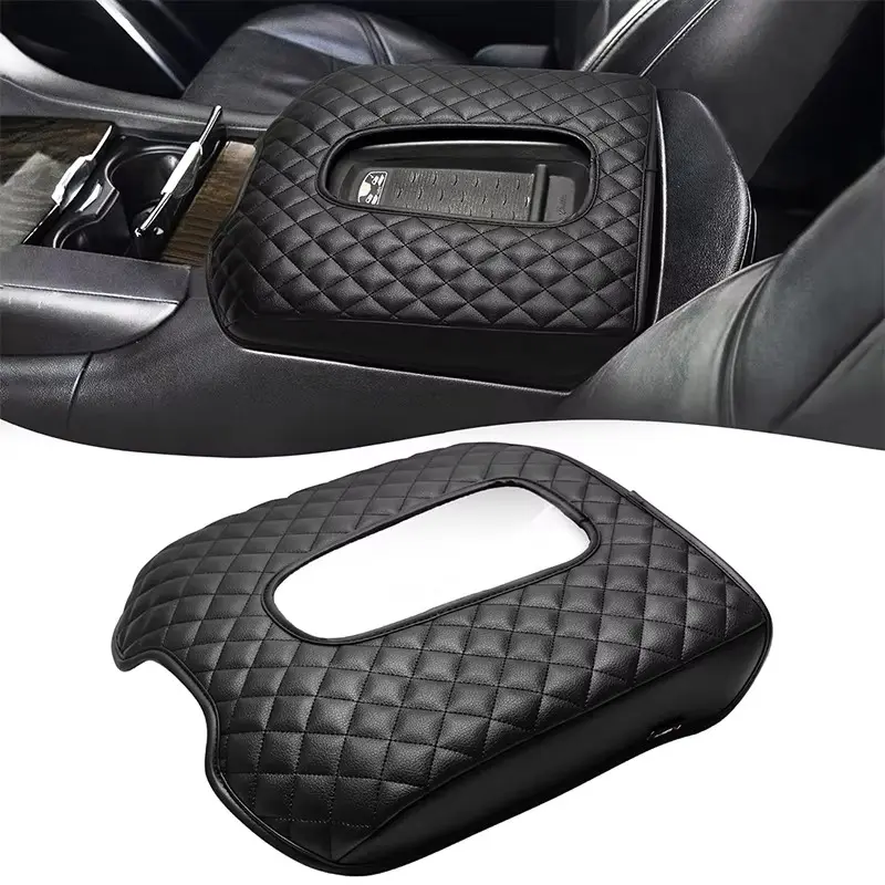 For Cadillac Escalade 2015-2020 Leather Car Center Console Car Armrest Cover Protector Pad Car Interior Accessories