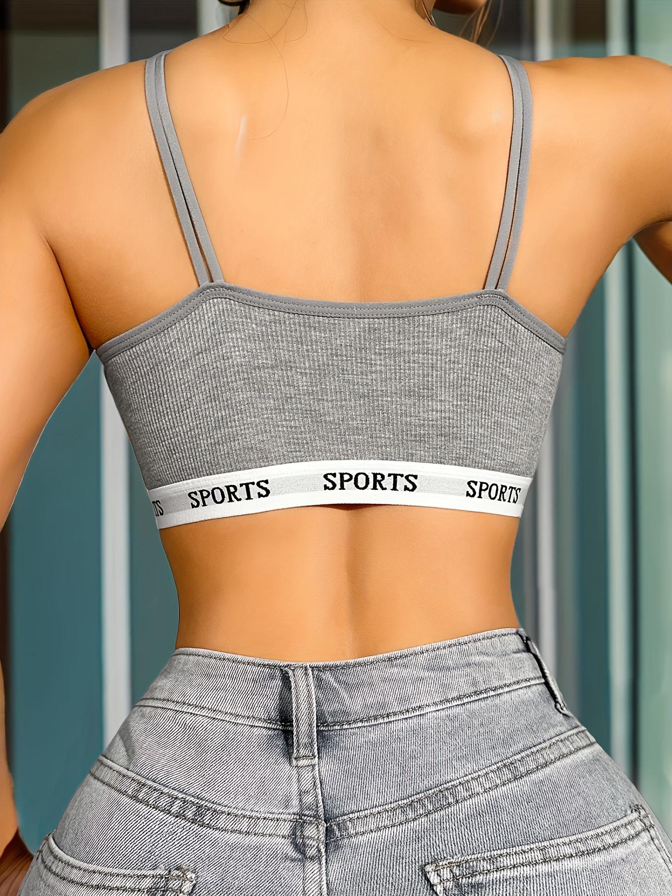 Women's Letter Print Cut Out Lingerie, Push Up Bra, Casual Comfort Breathable Double Strap Bra For Lady Daily Wear, Lingerie for Women, Womenswear, Ladies Back To School Underwear For All Seasons Daily Wear, 90s Clothes