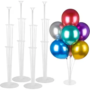 4 Sets Balloon Stand Kits, Balloon Sticks Holder with Base  Table Graduation Birthday Baby Shower Gender Reveal Party Decorations