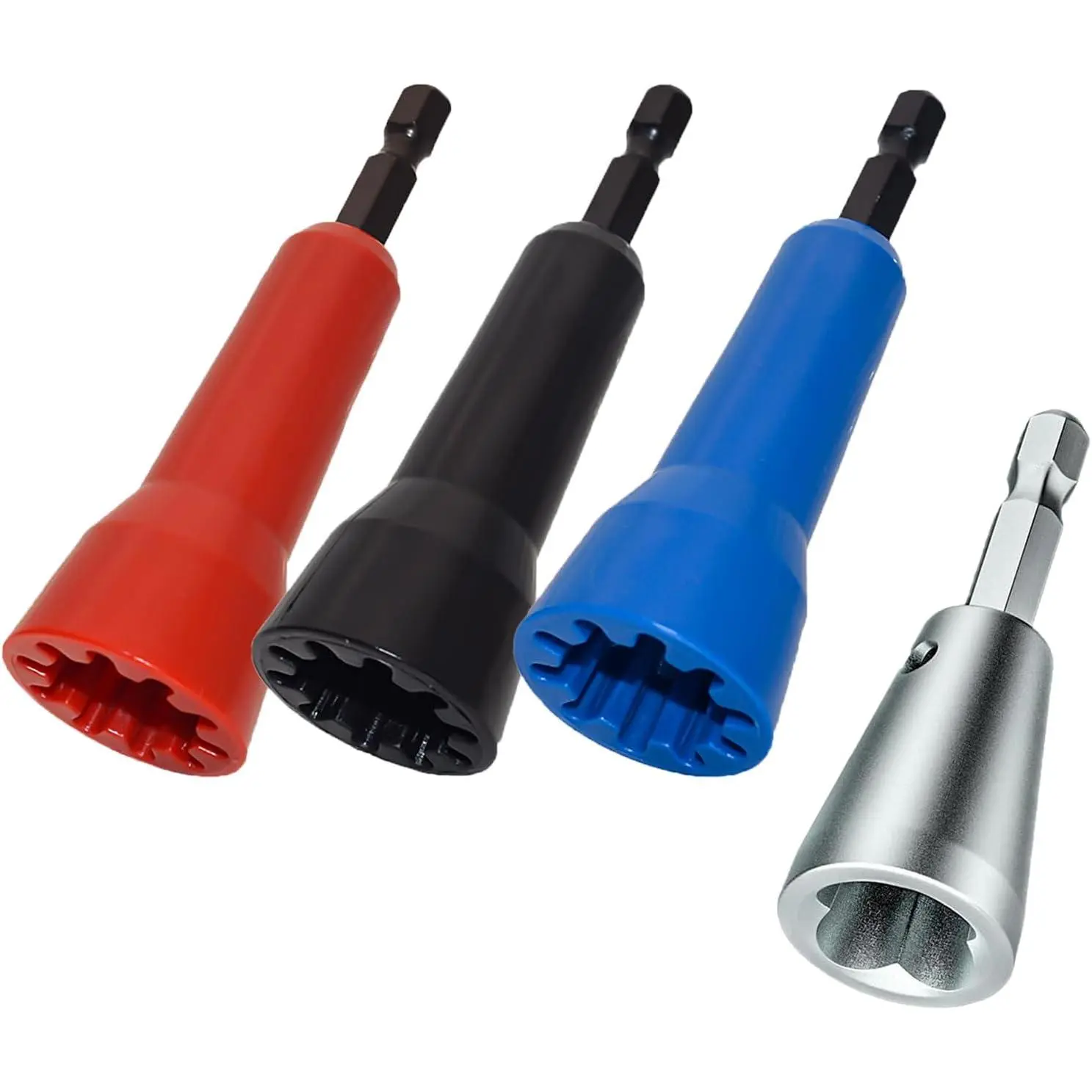 4 count Wire Nut , Wire  Tool for Drill,Wire Nut Twiter for Drill, Spin Twist Wire Connector Socket, Wire Connector Driver with 1/4" Chuck,Wire Stripping and Twisting Tool