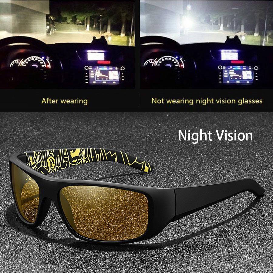 Vintage Square Frame Unisex Night Vision Glasses, Anti-Glare & Anti-Reflective UV400 Eyewear, Fatigue-Reducing Lenses Ideal for Night Driving, Daily Commute & Outdoor Use