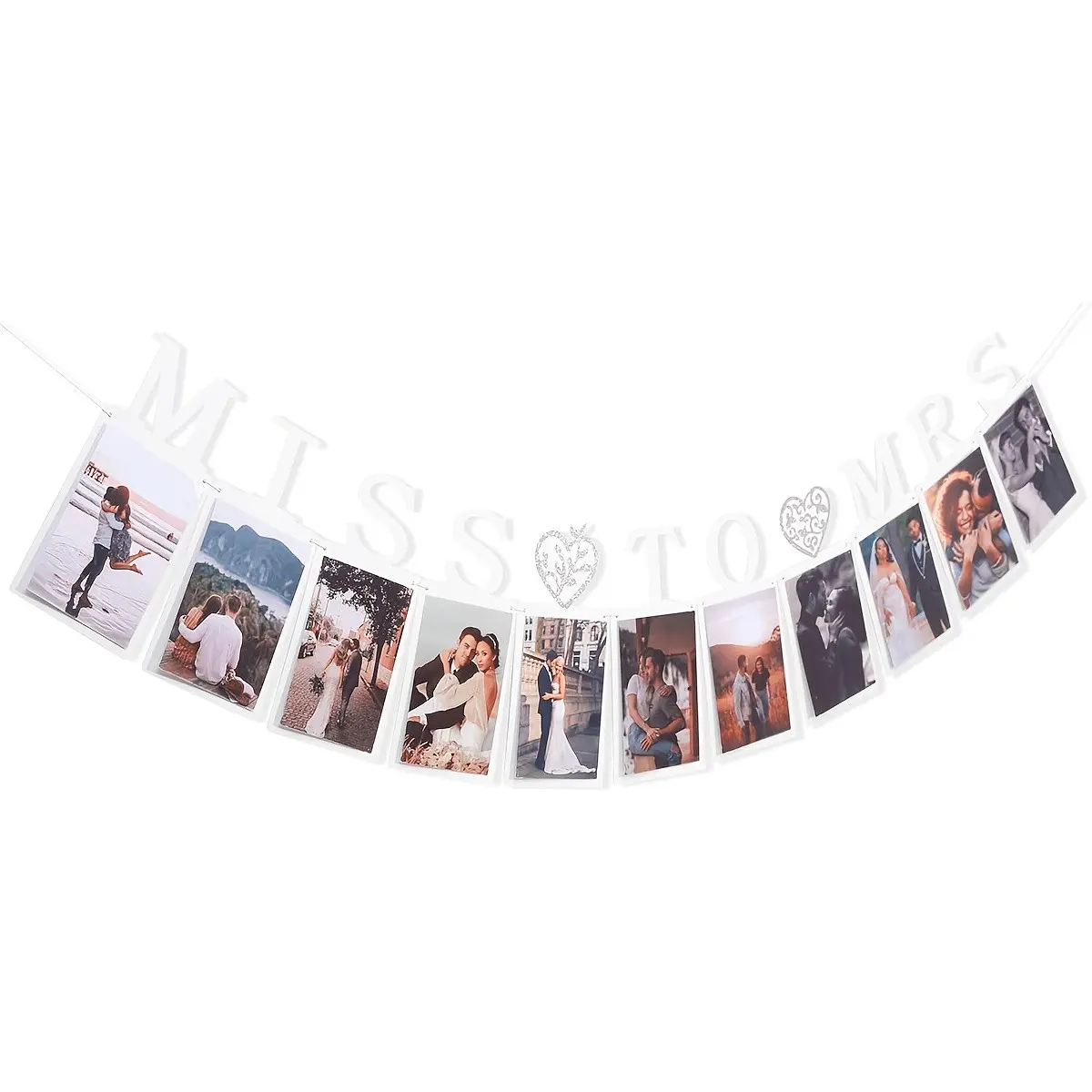 Miss to Mrs Photo Banner Set, Card Wedding Decoration, Bridesmaid Party Decor, Bride-To-Be Background Banner, Bridal Shower Gift