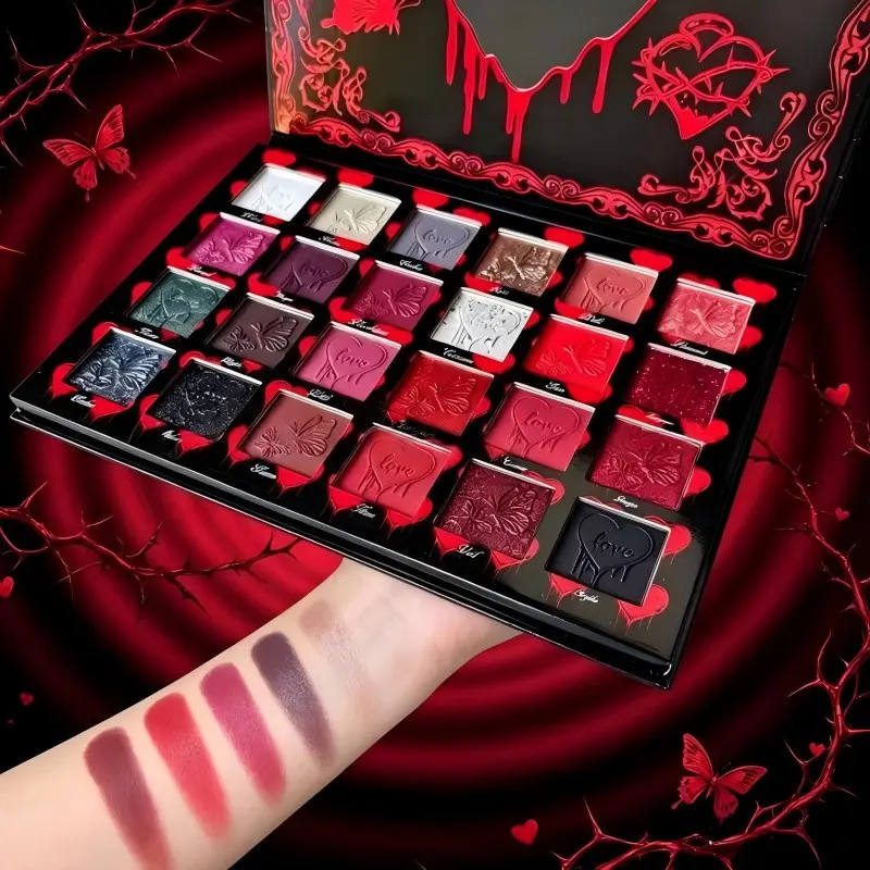 24 Color Matte Shimmer Cream Eyeshadow Palette, Multifunctional Multi-Color Face Makeup Palette, Ideal for Daily, Wedding, Party, Holiday Makeup