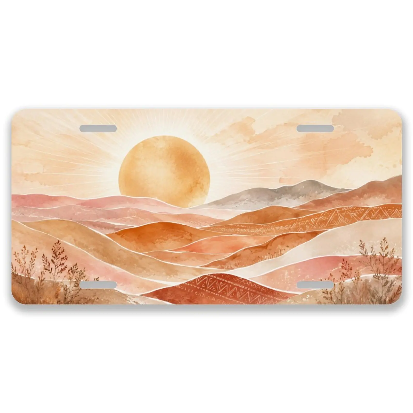 Sunset Sunshine License Plate,Long-term use,Car Decor- 12x6 In Front License Plate, – Made in USA, Car Truck Tag Humor Trucks & Cars, 4 Pre-Drilled Holes,Easy Installation,Perfect Gift Ideas